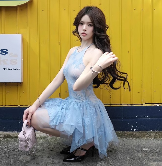 丰满美人性感连衣裙原图