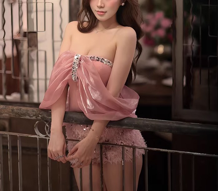 性感网红漂亮连衣裙照片